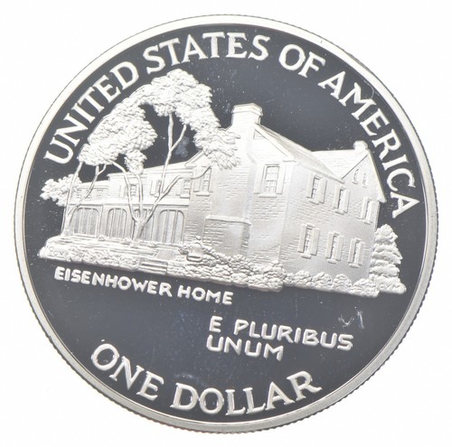 1990-P Proof Eisenhower Commemorative Silver Dollar $1 *7392 - Picture 2 of 3