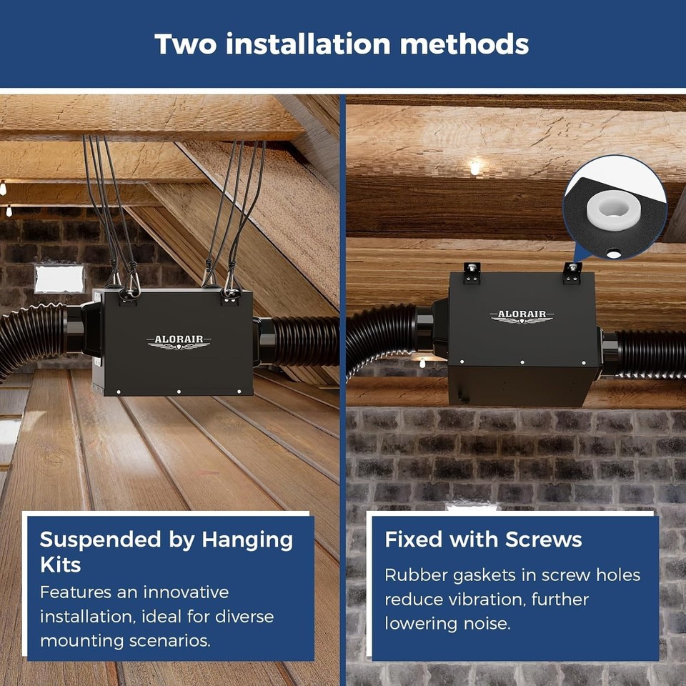 ALORAIR 4" Inline Bathroom Exhaust Fan 170 CFM Vent Fan for Attic ...