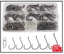 Circle Hooks Saltwater Catfish Bass Fishing Hooks, 180Pcs Octopus Offset Fishing
