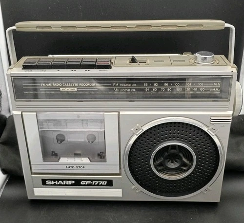 Sharp GF-1770 Vintage Boombox Radio Cassette- Powers On- Parts Repair