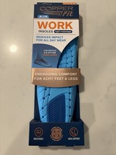 Copper Fit AIR Work Insoles Gel Massage Men  s 8  14 Trim to Fit New