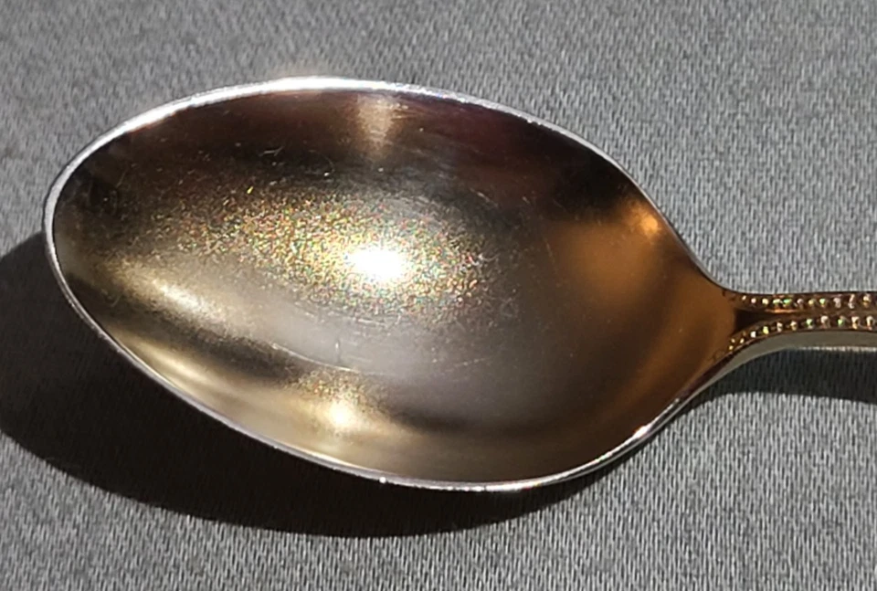 Antique Campbell Metcalf sterling silver demitasse spoon w turquoise stones - Image 2 of 4