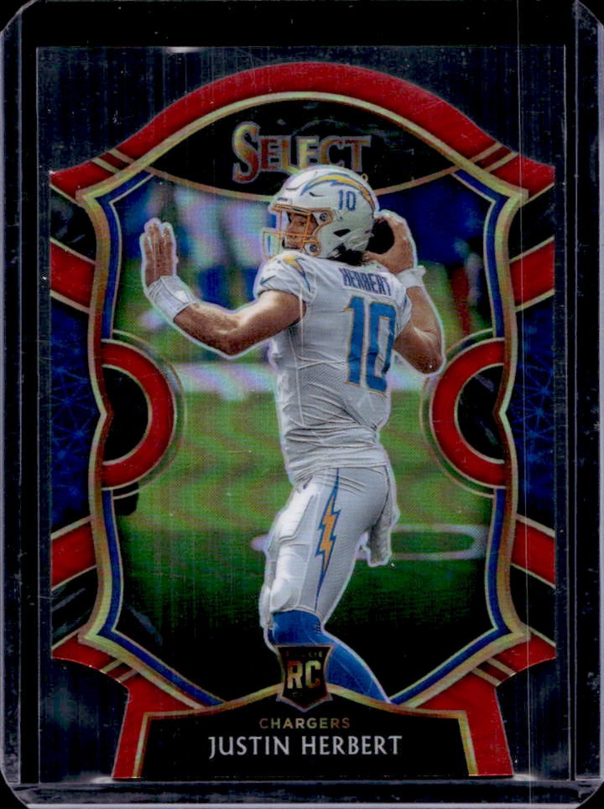 2020 Select Justin Herbert RC Red Prizm Die Cut Concourse #44 Chargers
