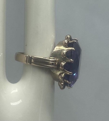 ANTIQUE 14K YELLOW GOLD ROUND 18.25ct AMETHYST RING ~ 8.6 GRAMS ~ SIZE 5.5 - Picture 2 of 10