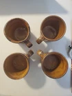 4 x "McCoy 1412" Style Pottery Mugs “Canyon Mesa” Style Rustic Matte Brown