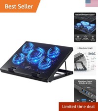 Laptop Cooling Pad, Laptop Cooler with 5 Quiet Fans for 12"-17" Computer PC N...