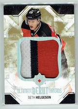 14-15 UD Upper Deck Ultimate Debut Threads  Seth Helgeson  /100  Rookie  Patch