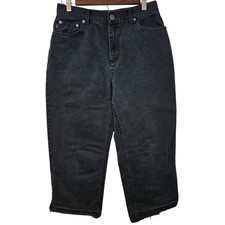 Lauren Ralph Lauren Black Capri Jeans 8P Custom Raw Hem Frayed Grunge Y2K