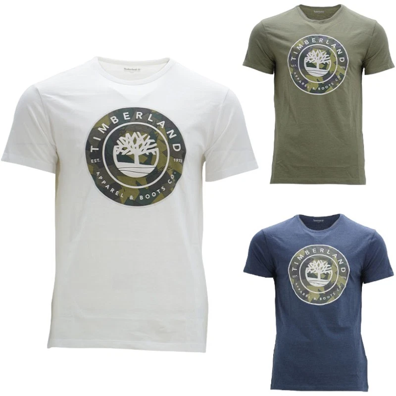 Timberland Mens T Shirts Crew Neck Summer Top Short Sleeve 3D Printed T Shirt