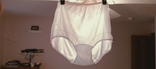DIXIE BELLE SOFT NYLON PANTY sz 11 WHITE WITH SCALLOPED LEG EDGING NWT AU612