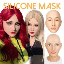 Realistic Silicone Female Face Mask Crossdresser Head Mask For women For Cosplay