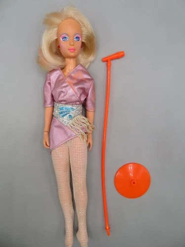 Vintage 1986 Jem and the Holograms JEM / JERRICA Doll w/ Mic Stand