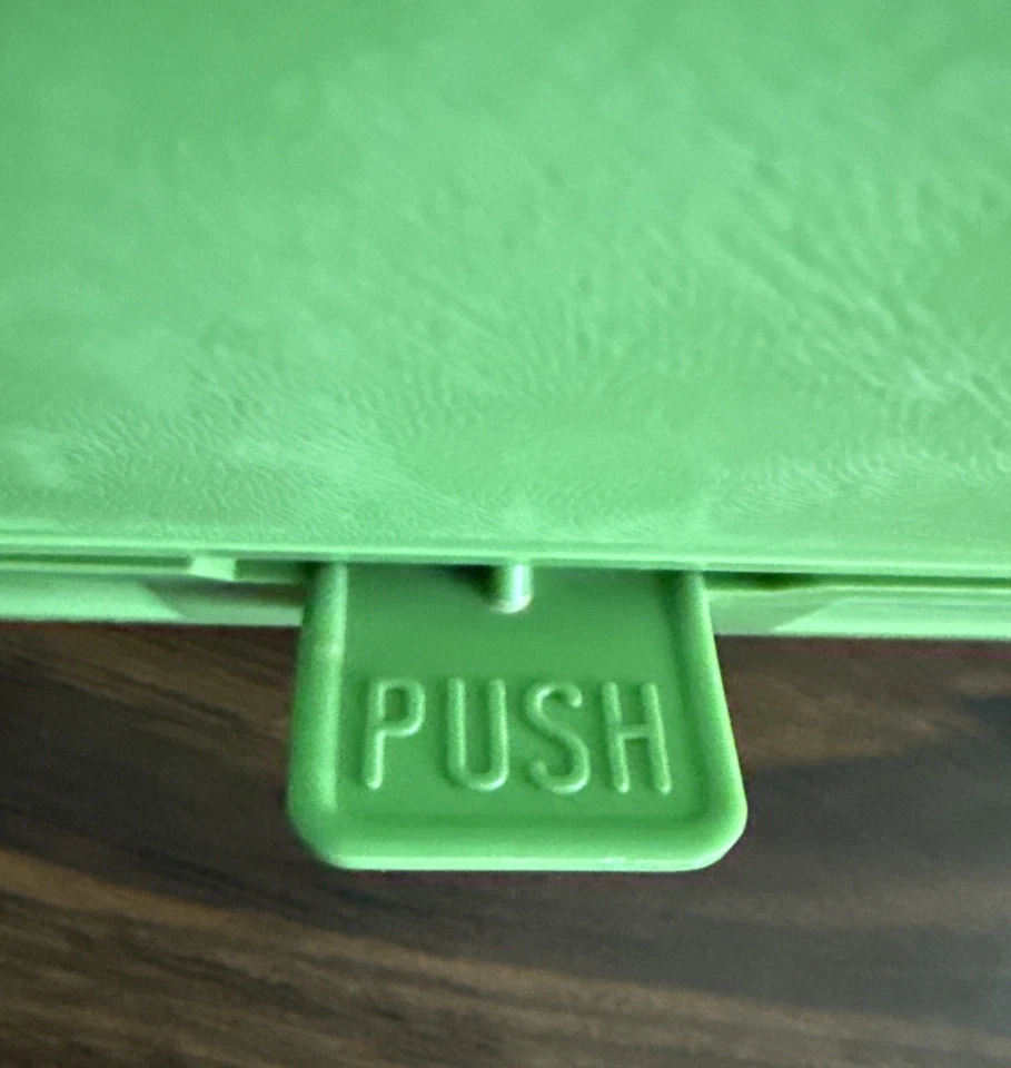 Caixa organizadora de armazenamento vintage ROLYKIT verde e azul sem divisórias - Imagem 3 de 4