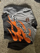 Jacket Harley Davidson Large Screamin Eagle Racing Vintage Orange Black Flames