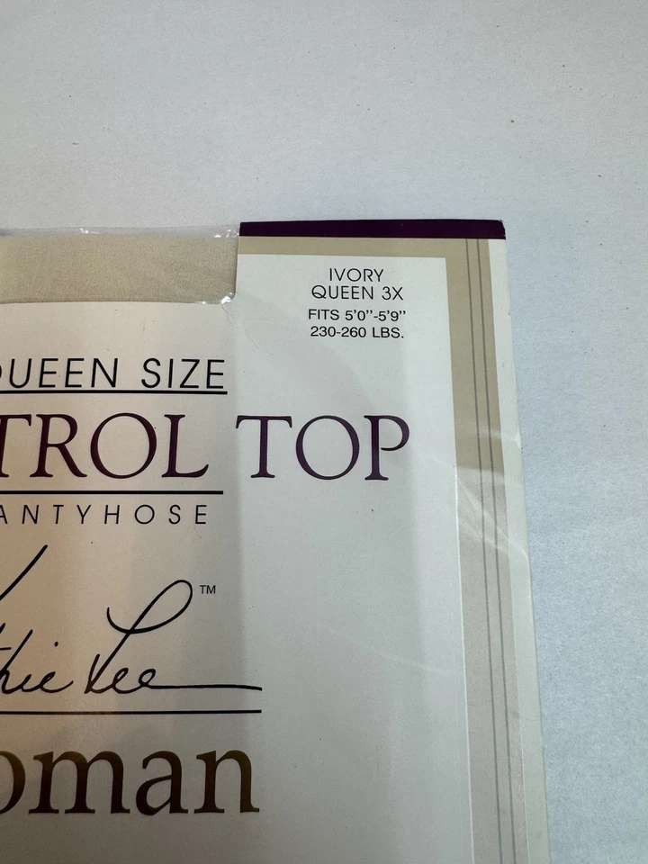 Kathie Lee Women Control Top Queen Size 3X Daysheer Pantyhose Ivory Hosiery New - Image 2 of 4