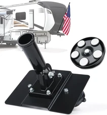 Magnetic Flag Pole Holder for Fifth Wheel RV Hitch – 180° Adjustable Angle, Tool