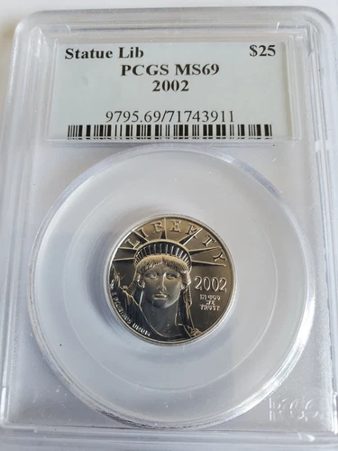 2002 $25 Platinum Eagle NGC MS69 1/4oz 