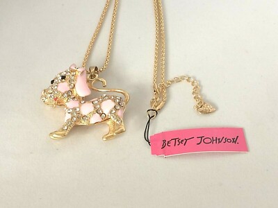 BETSEY JOHNSON CUTE CRYSTAL & ENAMEL MULTI COLOR BIG EYED DOG PENDANT NECKLACE BETSEY JOHNSON CUTE CRYSTAL & ENAMEL MULTI COLOR BIG EYED DOG PENDANT NECKLACE
