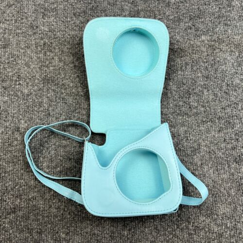 Fujifilm Instax Camera Case Mini Blue Adjustable Strap Leather Cover - Picture 8 of 10