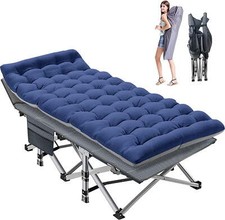 Folding Bed Cot with Mattress Guest Bed Camping Carry Bag 75"L