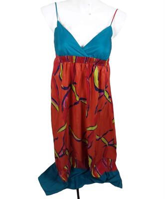 orange and turquoise dress Finley Shirts Chantel Tropical Jacquard Dress 3438016T