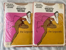 VTG..2 PR..THE LEGWORKS..NYLON..PANTYHOSE..BACK SEAMS..SUNTIME..NEW..5' 8"+ TALL