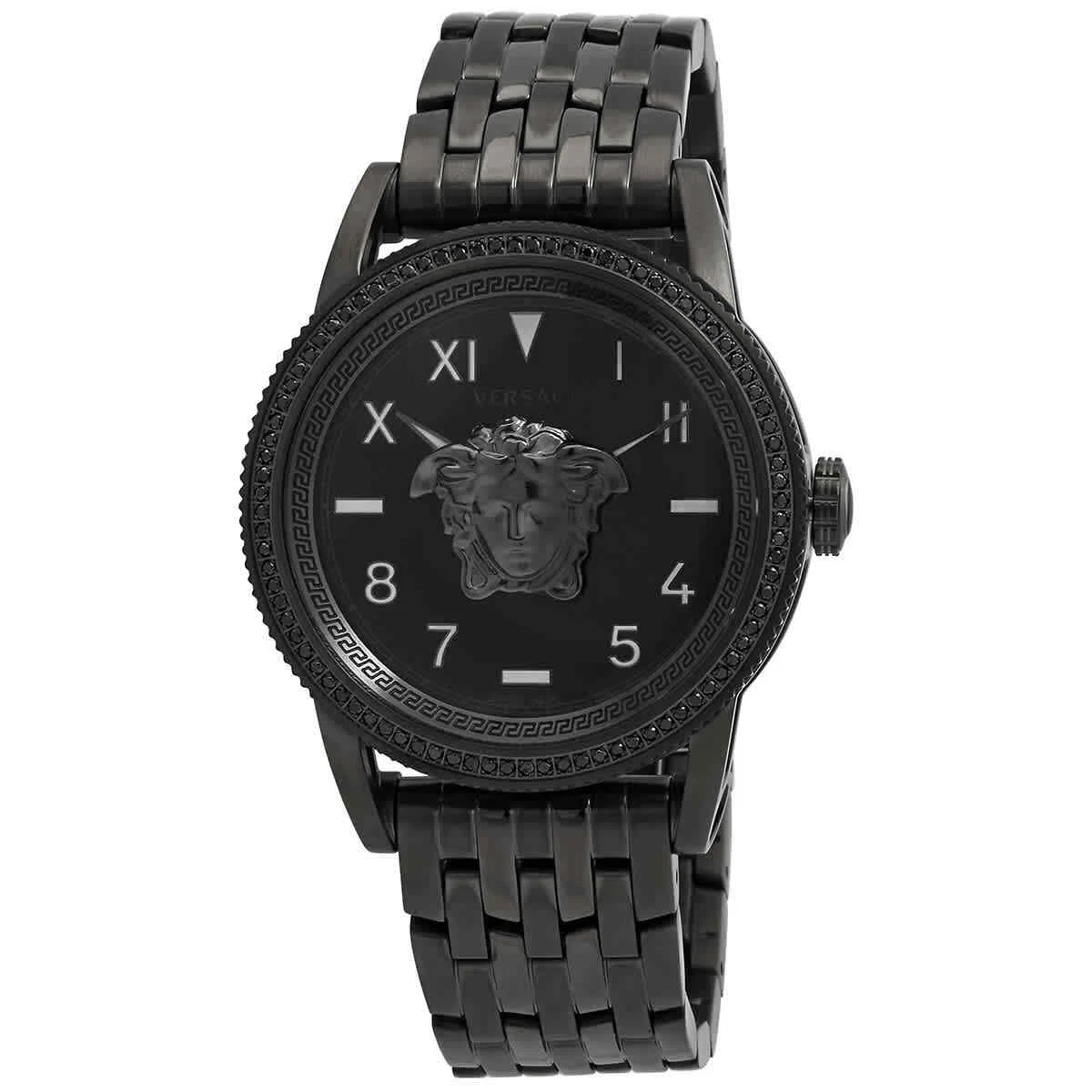 Versace V-Palazzo Quartz Diamond Black Dial Men's Watch VE2V00922