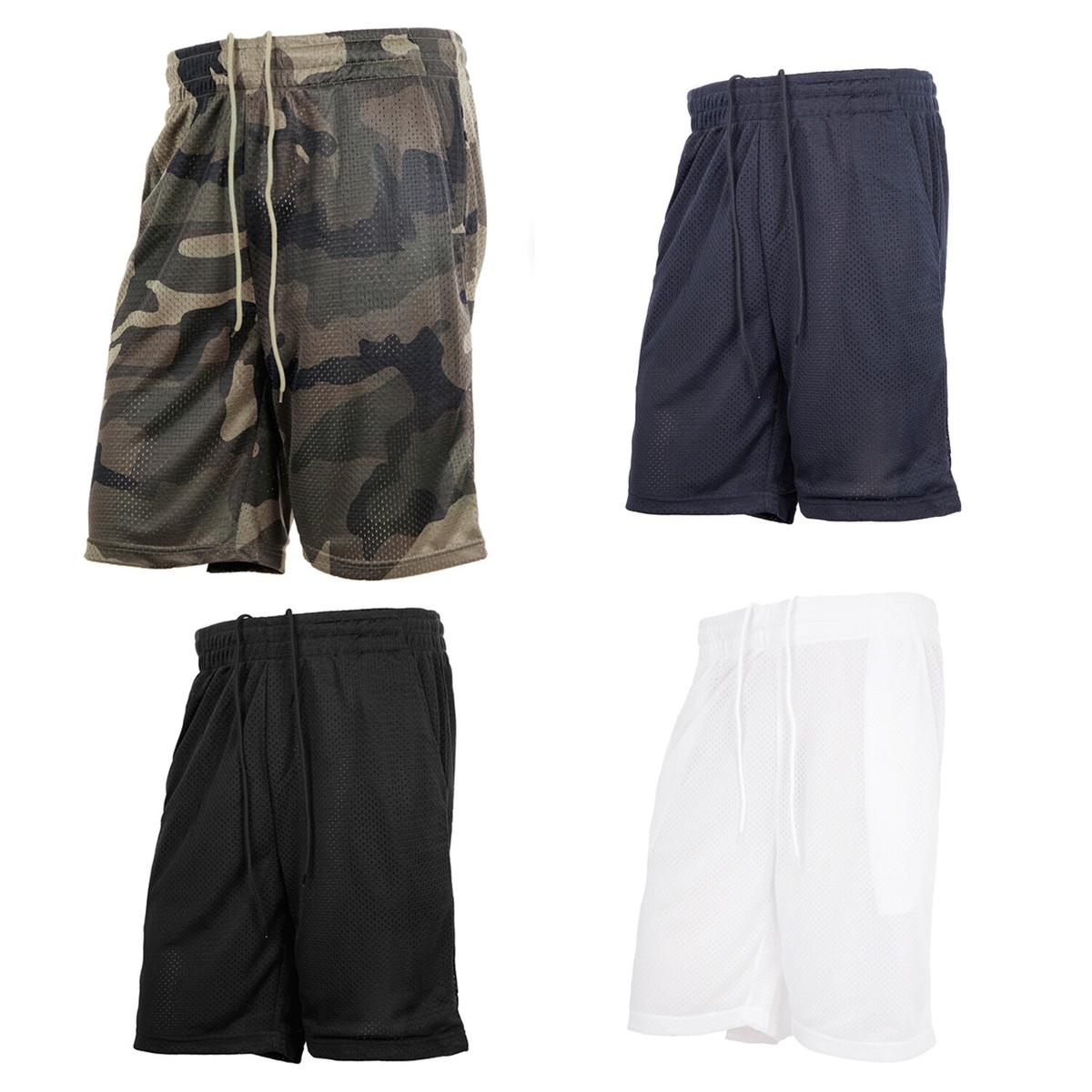 MEN'S MESH BASKETBALL SHORTS GYM FITNESS WORKOUT S-5XL COLORS