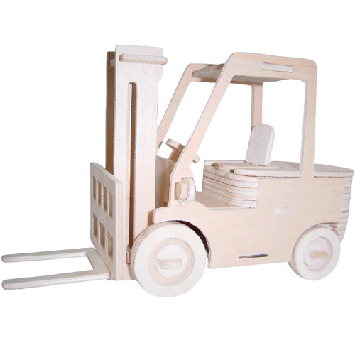 Gabelstapler Typ 2 - 3D Holzbausatz Bau Fahrzeug Wagen Auto Holz Steckpuzzle - Bild 1 von 1