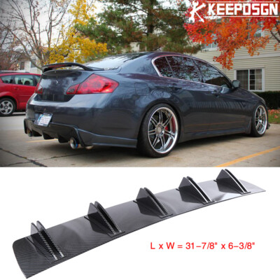 For Infiniti G35 G37 Carbon Fiber Rear Lip Bumper Diffuser Spoiler ...