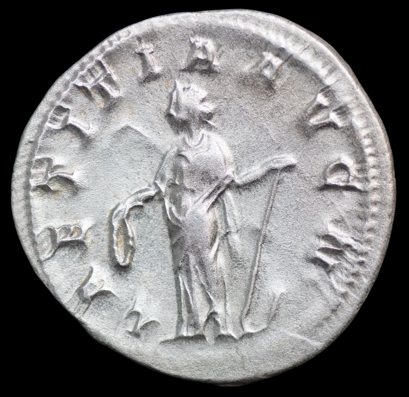 MONEDAS DE PLATA ROMANAS ANTIGUAS DE GORDIANO III, AD 238-244. AR antoninianus. #1316 Foto 3 de 4