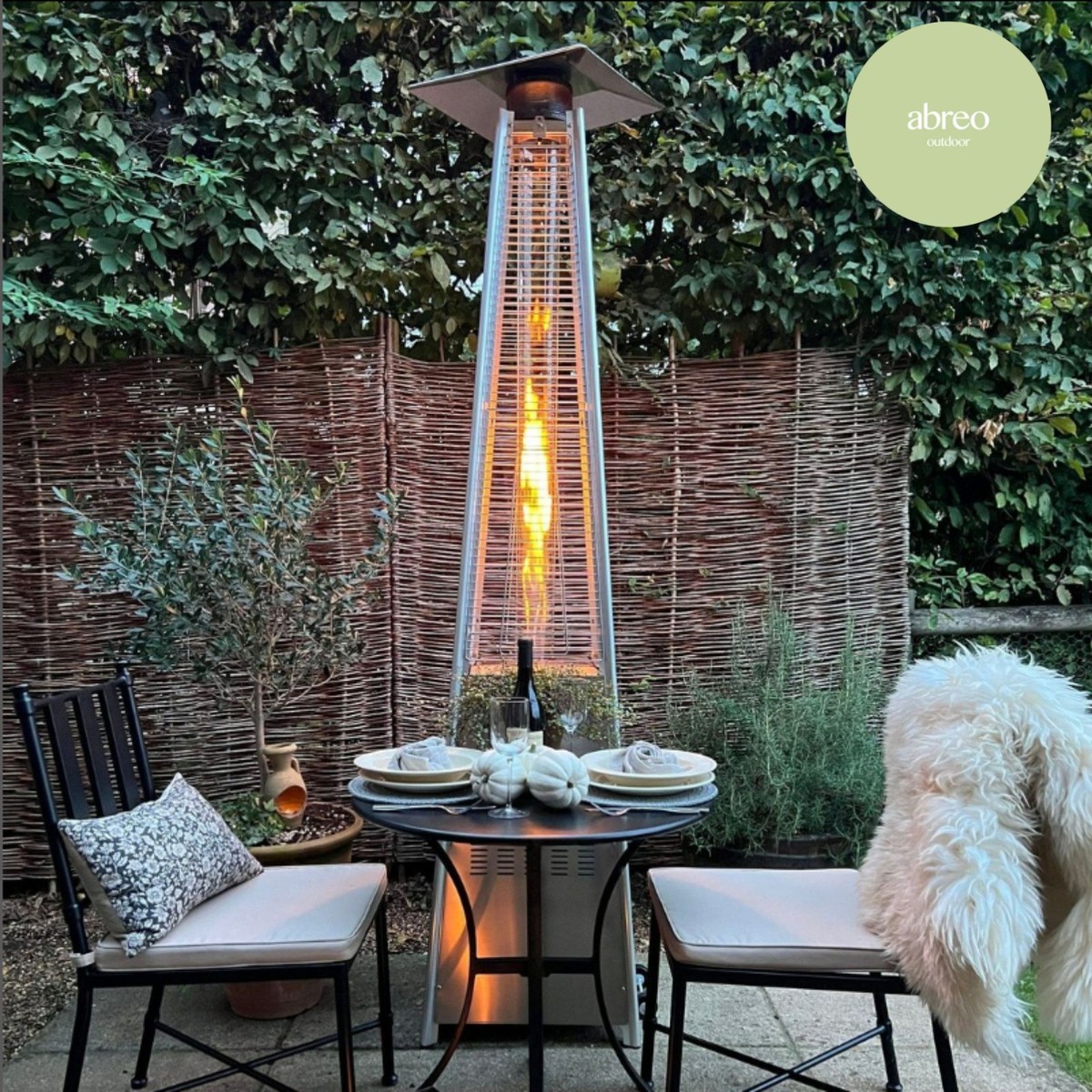 Pyramid Gas Patio Outdoor Garden Heater SSteel Silver or Black W Regulator  u0026amp;Hose | eBay