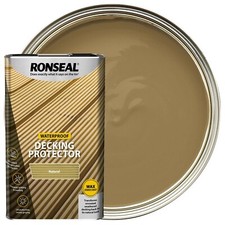 Ronseal Decking 5L Natural Waterproof Waxed Protector Protects Timber Paint Oil