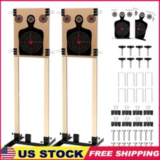 Shooting Target Stand Adjustable Base W/ Wooden Board Archery Practice IPSC IDPA