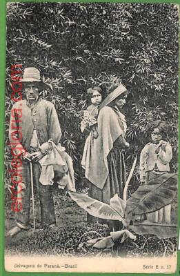 ah2805 -  BRAZIL - VINTAGE POSTCARD Postal Antigua - Indios ETHNIC - Parana