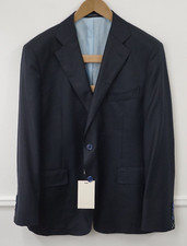Men Suitsupply Blazer La Spalla Blue Wool Vitale Barberis Size EU58 UK/US48