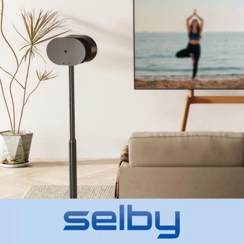 RAXX Speaker Floor Stand Height Adjustable for Sonos ERA300 Black