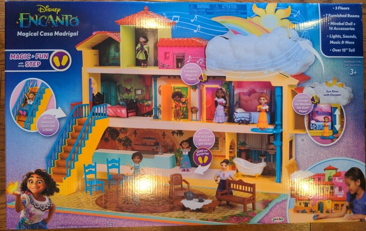  Disney Encanto Magical Madrigal House Playset with Mirabel Doll  & 14 Accessories - Features Lights, Sounds & Music! : Toys & Games