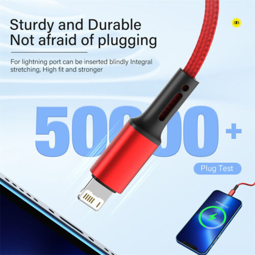 2M 3M Long USB Fast Charge Charger Cable For iPhone 11 12 13 14 Pro 7 8 6 X Cord - Picture 4 of 13