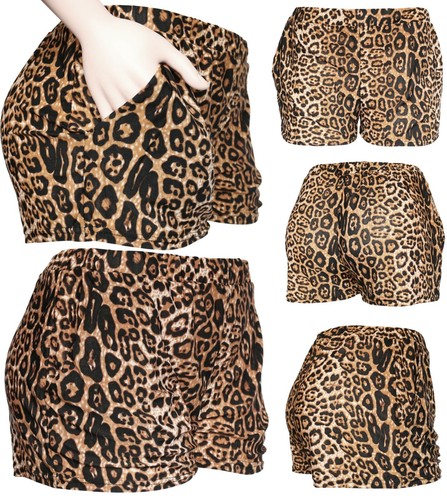 Womens/Juniors Fashion Summer Leopard Casual Shorts Pants - 第 2/5 張圖片