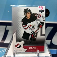 2020 UD Team Canada Juniors #38, DAWSON MERCER SP RC ??? Pre Rookie Card. rookie card picture
