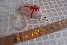 80th Birthday Celebration Rose Gold Tiara and Sash Set