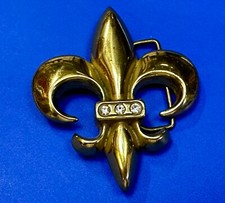 Fleur De Lis / Saints Symbol Shaped Gold Tone Cutout Belt Buckle