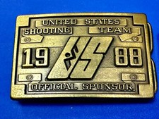 United States Shooting Team 1988 Official Sponsor Seoul Korea NOS Belt Buckle