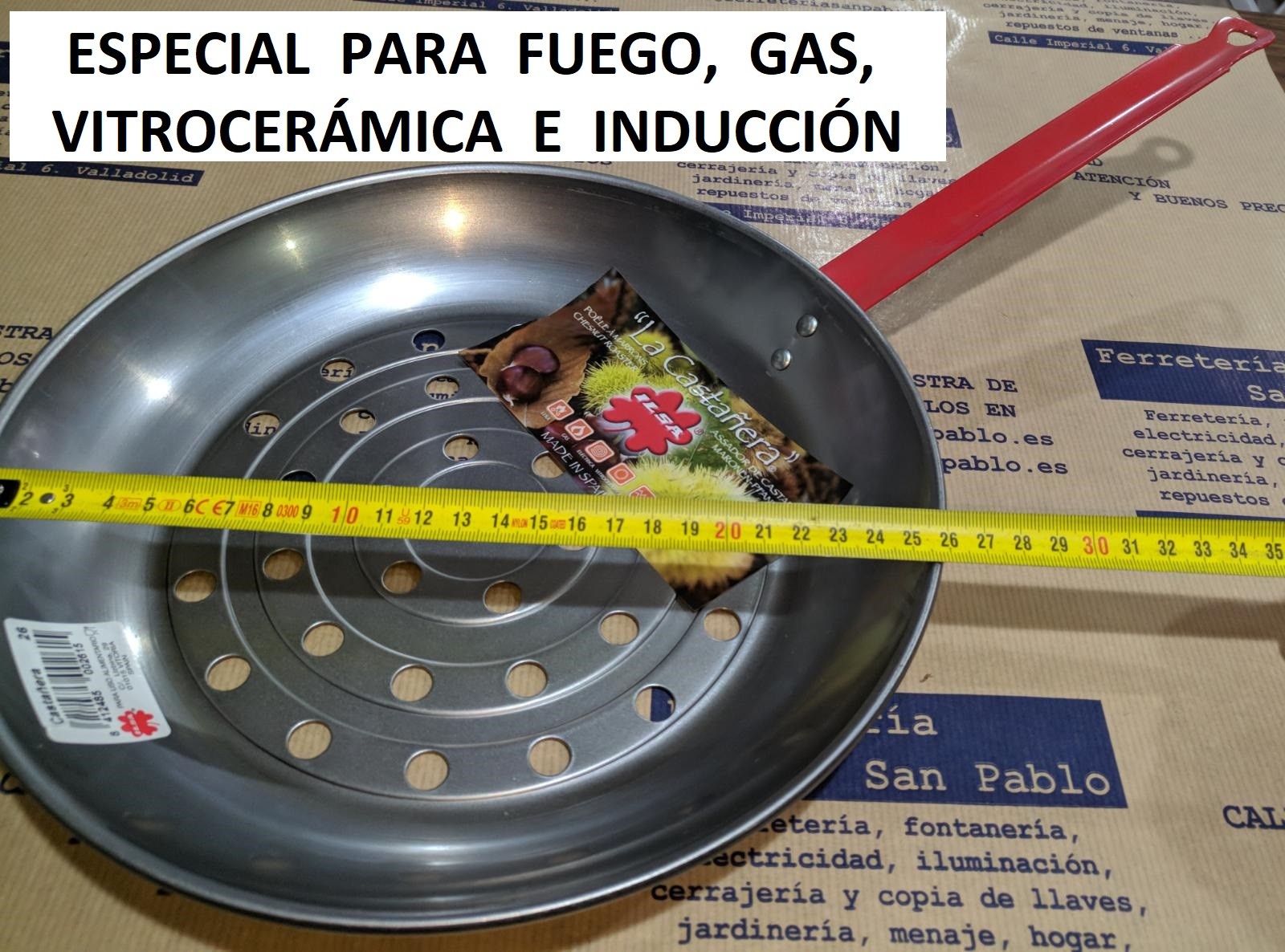 Ilsa Sarten Castañera De 26 Cm Todo Tipo De Fuegos R-261 - Mibricotienda En Oferta Sarten Castañera En Gas Vitro Induccion (Para Asar Castañas De Agujeros Agujero)