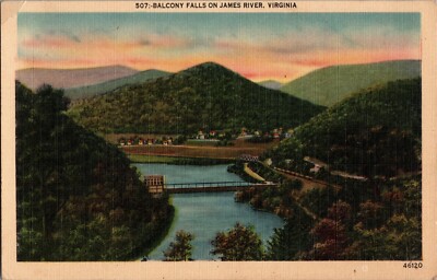 Vtg Postcard Balcony Falls, James River VA Scenic Nature Mountains Unposted Gift