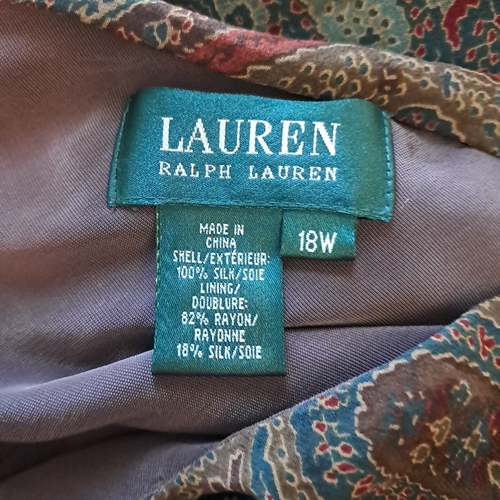 Vtg Ralph Lauren Silk Ruffled Paisley Velvet Maxi Skirt Plus Sz 18 Brown Western - Picture 6 of 16