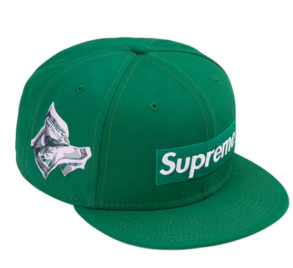 SUPREME FW22 MONEY BOX LOGO NEW ERA FITTED HAT BLACK BROWN GREEN BLUE