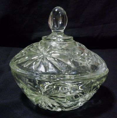 VTG Anchor Hocking Star of David Candy Snack Bowl w/Lid 5.50''T, 5.25''D, One Chip