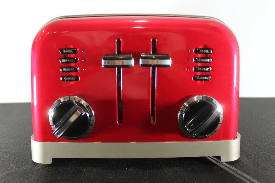 CUISINART 4 Slice Metal Classic Toaster Red CPT-180 (DL) Tested & Works - Image 3 of 4